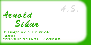 arnold sikur business card